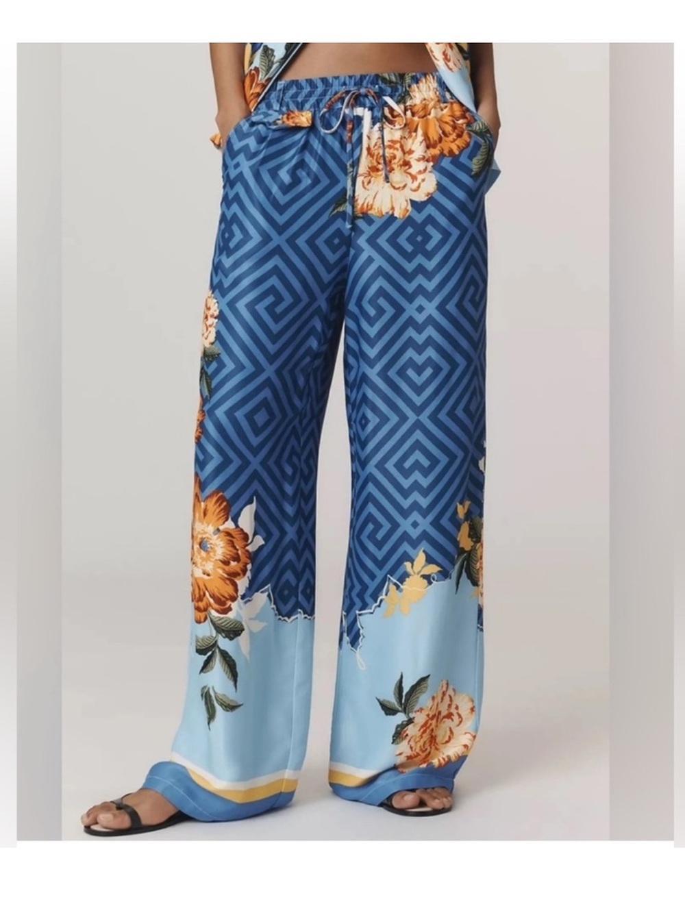 NWT ANTHROPOLOGIE MAEVE STRAIGHT LEG PULL-ON SILK Pants Size XLT